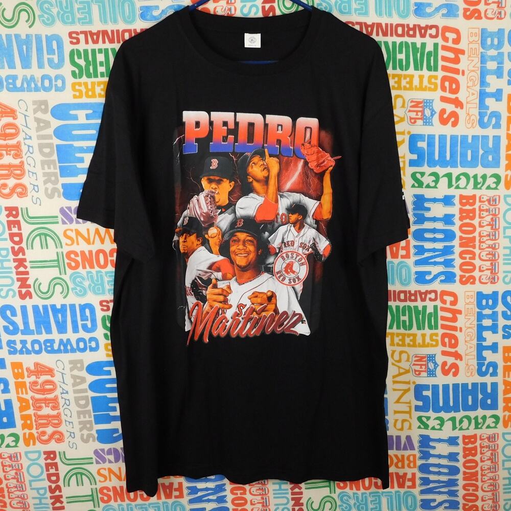 Boston Red Sox Pedro Martinez Big Graphic T Shirt Size XL SGA Promo Tee MLB